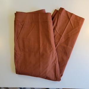 Spanx On-The-Go Ankle Slim Straight Pant in Bronze Glow Sz 1X Petite NWOT